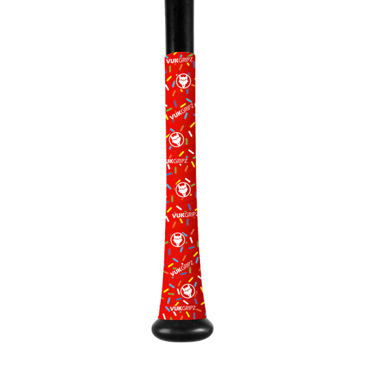 VukGripz Limited Edition Donut Bat Grip Tape Collection - Strawberry Jam (Red Donut)